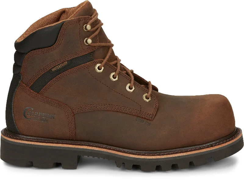 Chippewa Men's Sador Waterproof Oblique Composite Toe Lace-Up Work Boots 73221