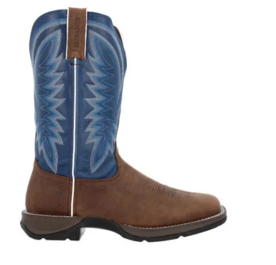 DURANGO MENS SADDLE BROWN DENIM BLUE WESTERN BOOT STYLE DDB0429