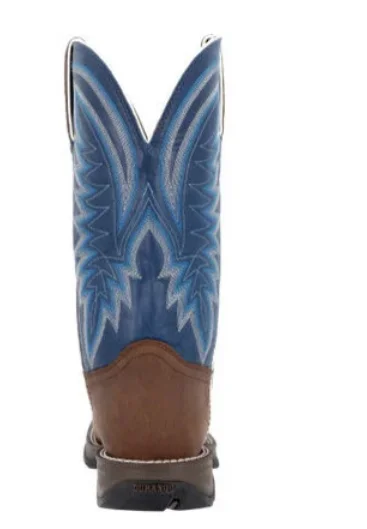 DURANGO MENS SADDLE BROWN DENIM BLUE WESTERN BOOT STYLE DDB0429