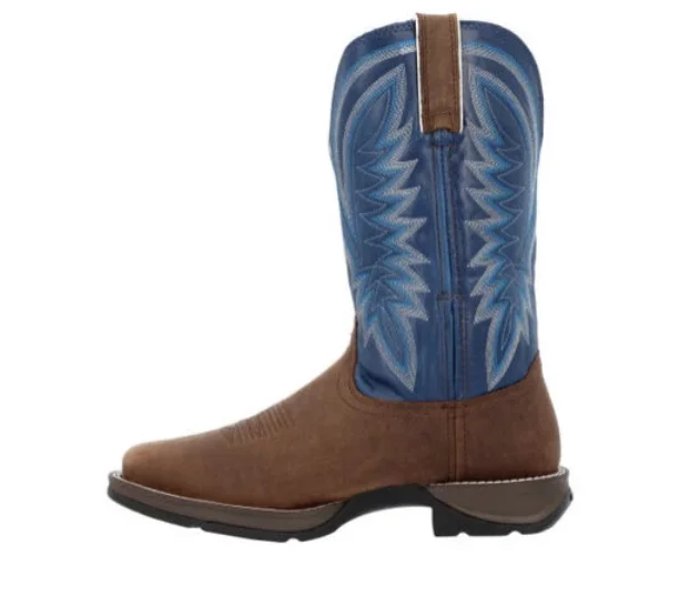 DURANGO MENS SADDLE BROWN DENIM BLUE WESTERN BOOT STYLE DDB0429