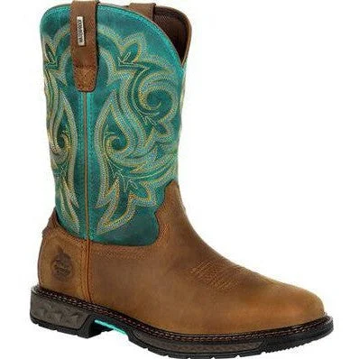 Georgia Women's Carbo Tec LT 10"" Soft Toe WP Zipper Western Work Boot - GB00395