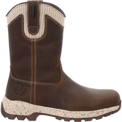 Georgia Women's Eagle Trail 10"" WP Alloy Toe Work Boot -Brown- GB00557