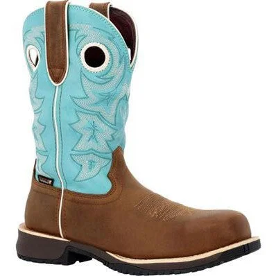 Rocky Women's Rosemary 11"" Comp Toe WP Western Boot -Brown- RKW0412