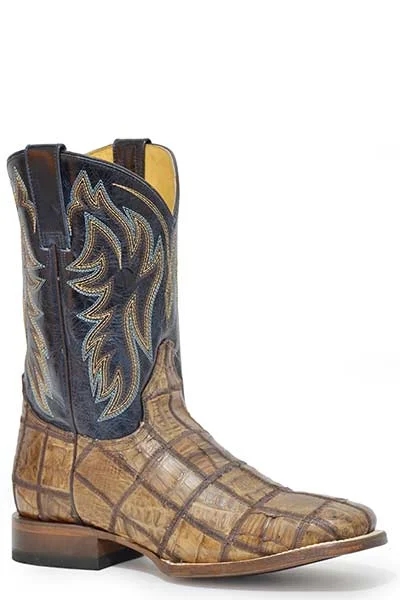 ROPER MENS CAIMAN CHECK SQUARE TOE BOOTS STYLE 09-020-6503-8483