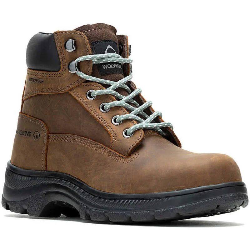 Wolverine Women's Carlsbad 6"" Soft Toe WP Work Boot- Brown- W240003