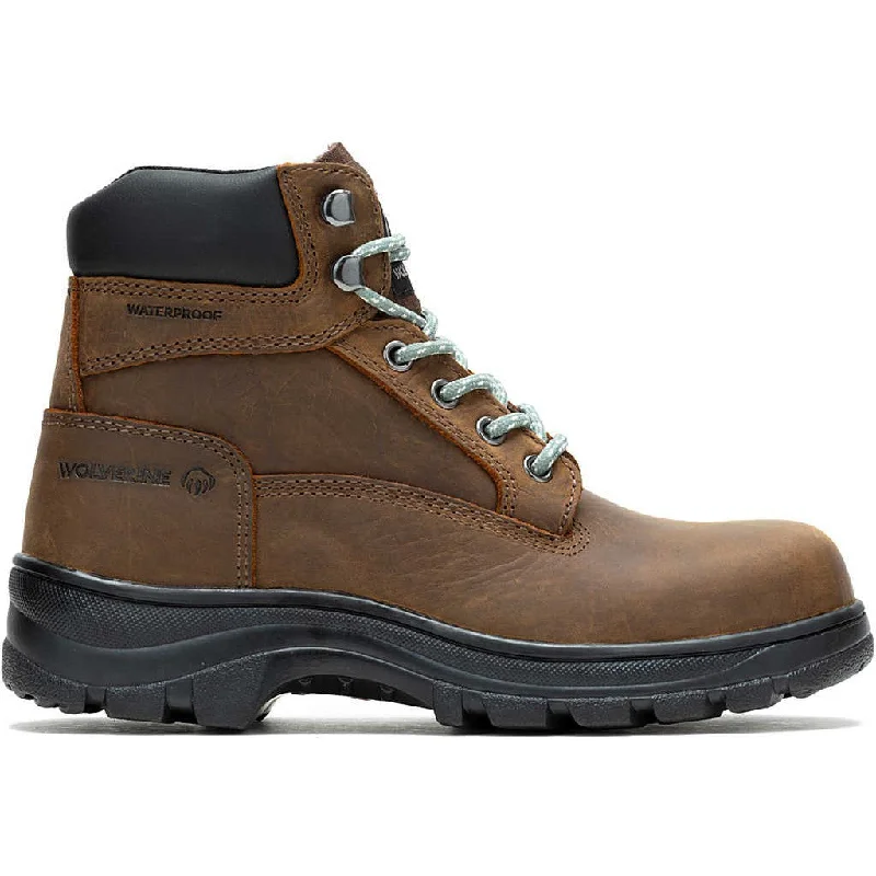 Wolverine Women's Carlsbad 6"" Soft Toe WP Work Boot- Brown- W240003