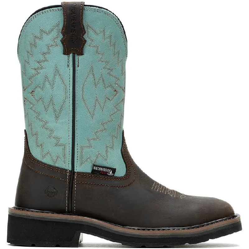 Wolverine Women's Rancher Arrow Steel Toe WP Western Work Boot- Aqua- W241054