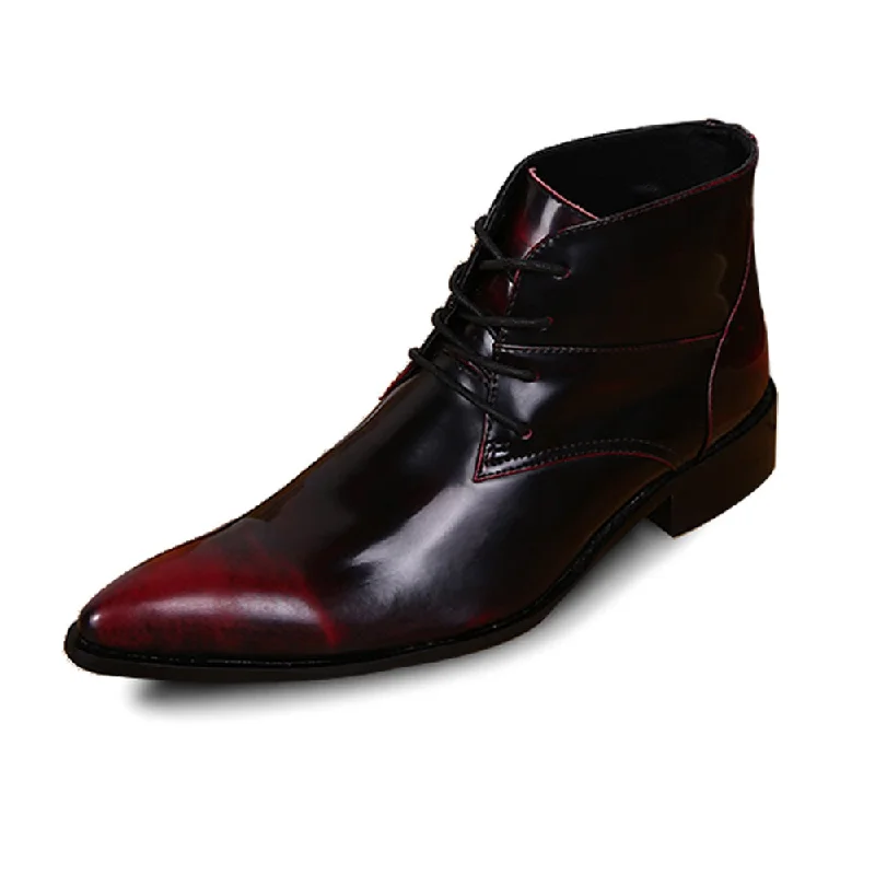 Lace Up Pointed Ankle Boots for Men