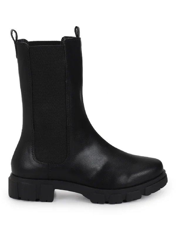 Black PU Kitten Ankle Boots (TC-ST-1301-BLKPU)