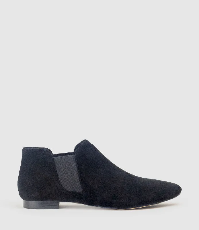 FAEDA Ankle Bootie in Black Suede