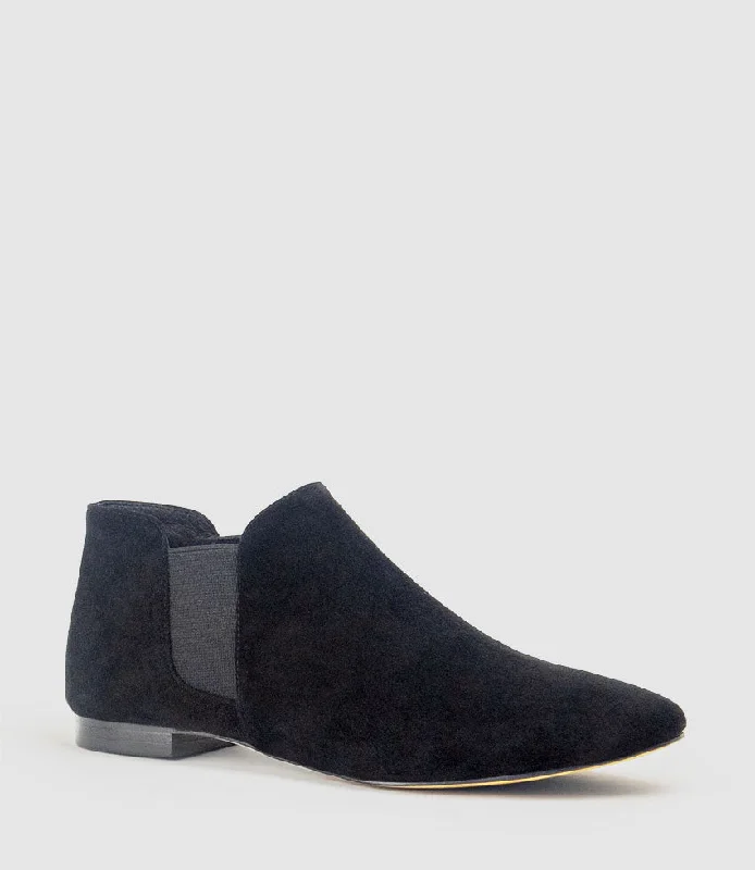 FAEDA Ankle Bootie in Black Suede