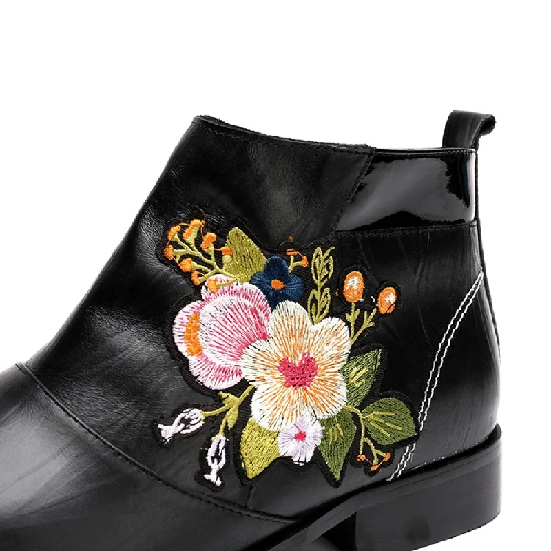 Zip High Top Boots with Decoration