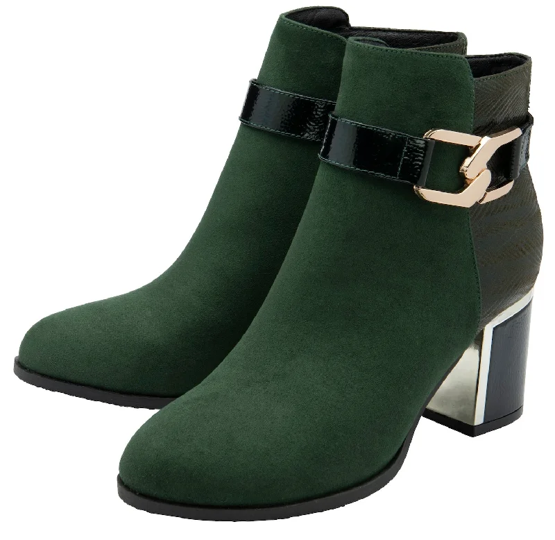 Lotus Adelaide Ladies Green Side Zip Ankle Boots