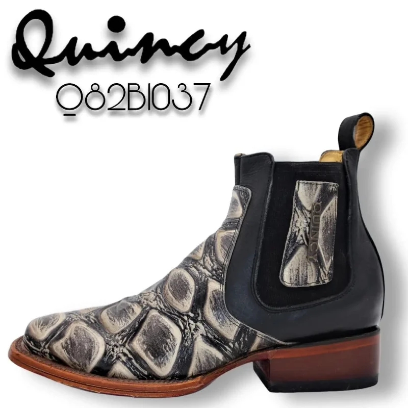 Men's Quincy Wide Square Toe Ankle Boot Q82B1037