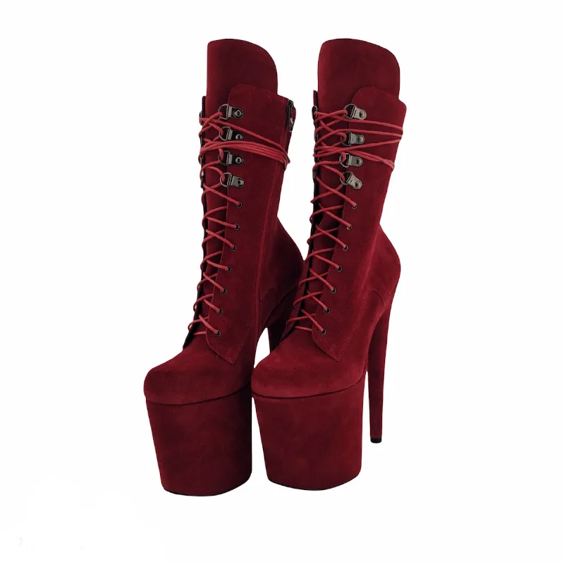 Red genuine suede ankle - mid calf boots(more colors are available)