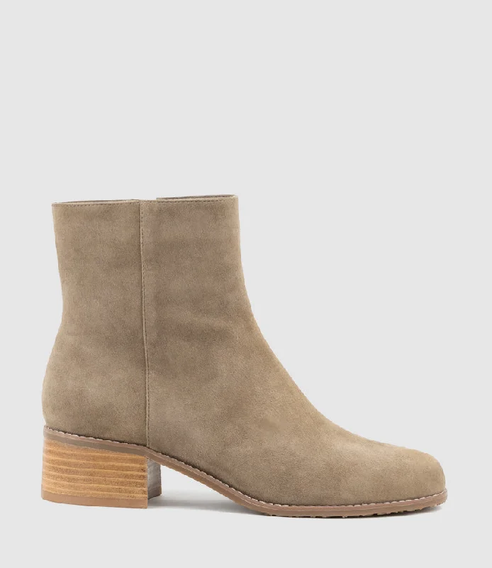 WESTON40 Ankle Boot with Zip in Latte Suede