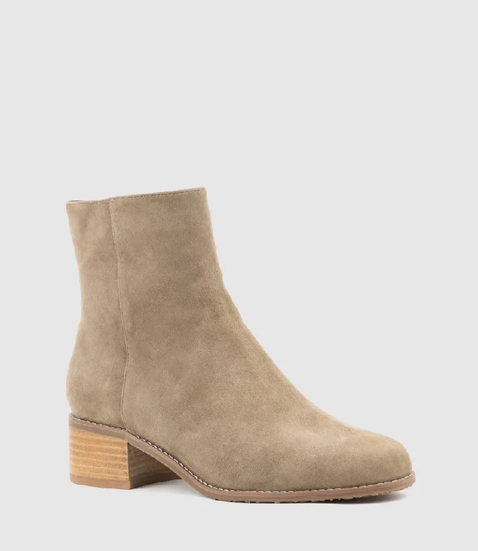 WESTON40 Ankle Boot with Zip in Latte Suede