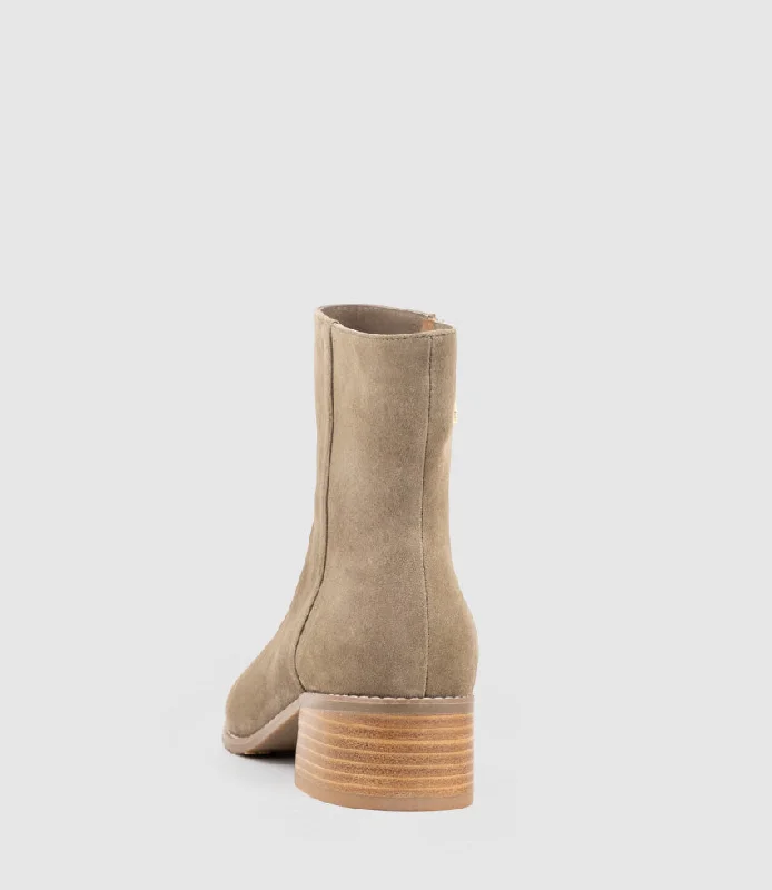 WESTON40 Ankle Boot with Zip in Latte Suede