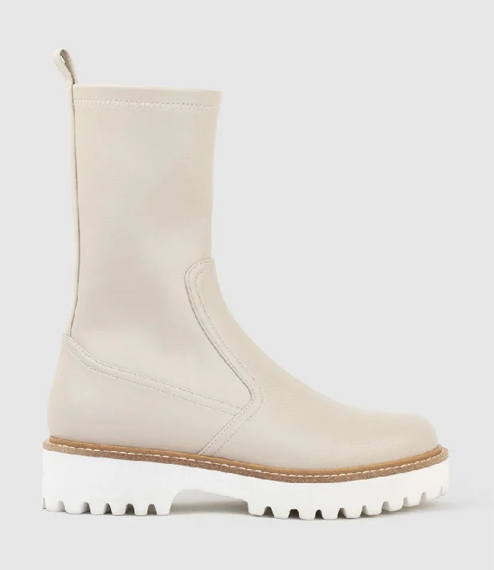 WORSLEY Stretch Ankle Boot on Unit in Beige