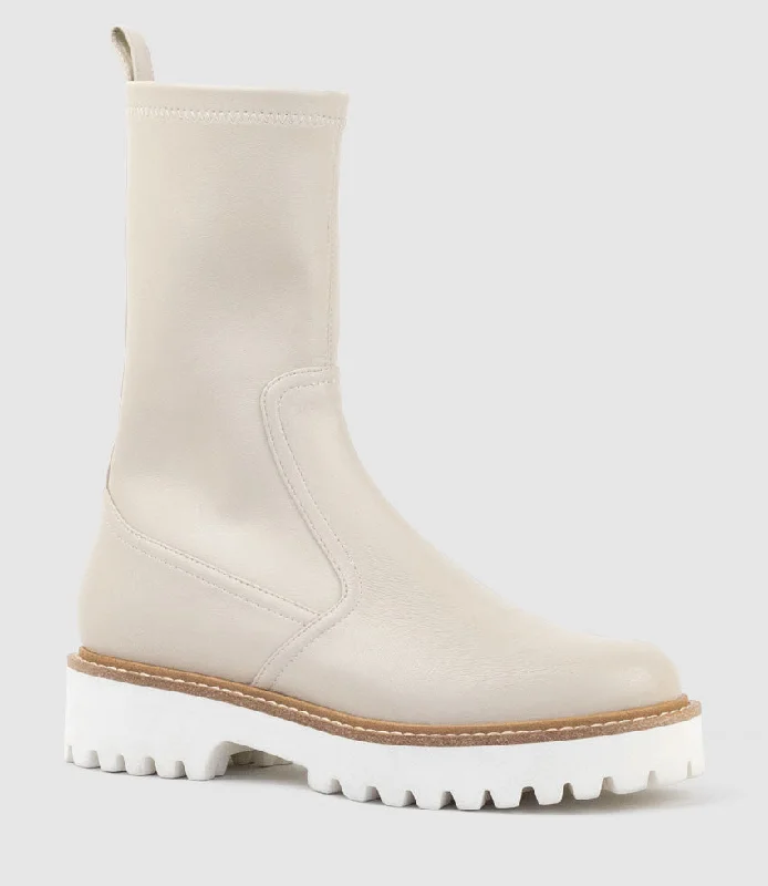 WORSLEY Stretch Ankle Boot on Unit in Beige