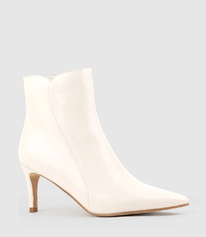 ZAID75 Pointed Ankle Boot in Offwhite Calf