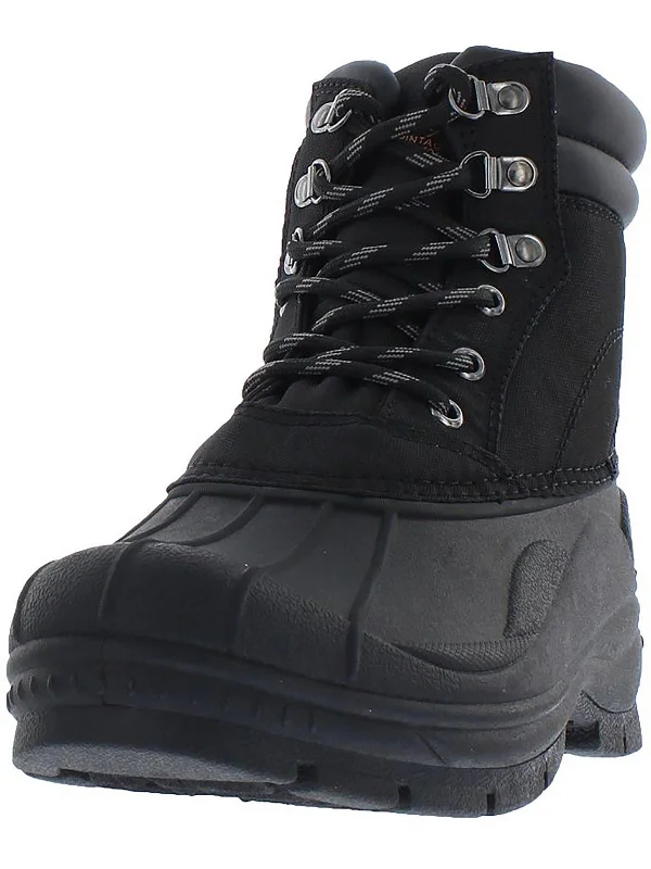 Adam II Mens Faux Leather Round Toe Combat & Lace-up Boots