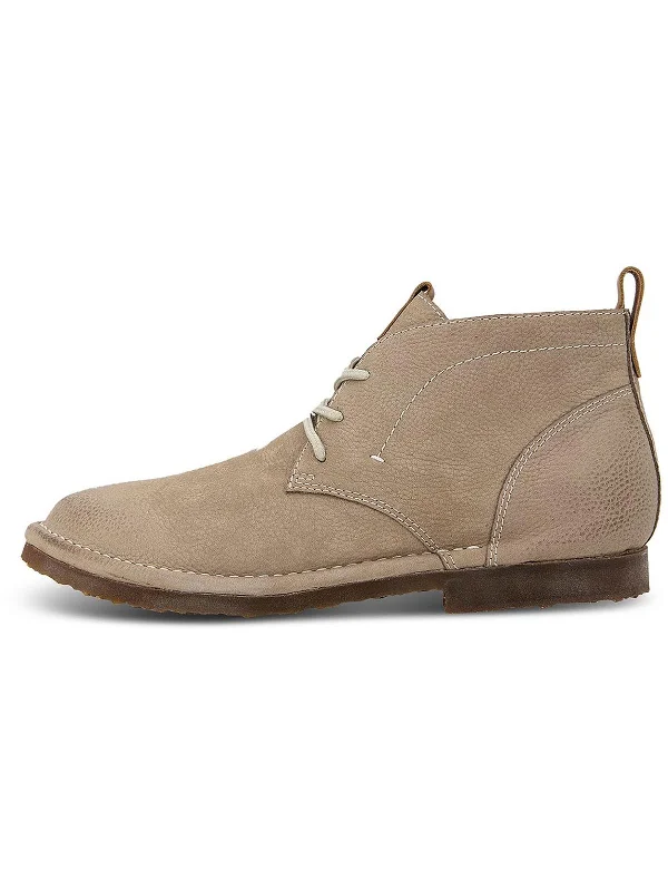 Albert Mens Leather Lace-Up Chukka Boots