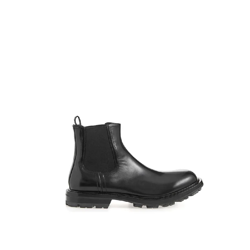 Alexander McQueen Black Leather Boot