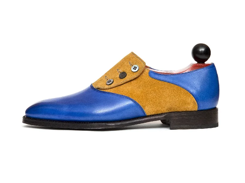 Aurora - MTO - Sky Blue Calf / Yellow Suede - LPB Last - Single Leather Sole