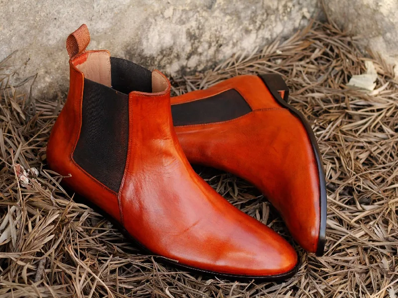 Bespoke Ankle High Tan Chelsea Leather Boot