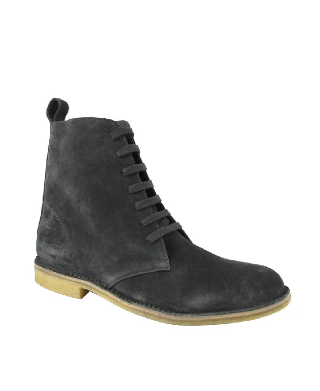 Bottega Veneta Men's Suede Side Zipper Lace Up Boot