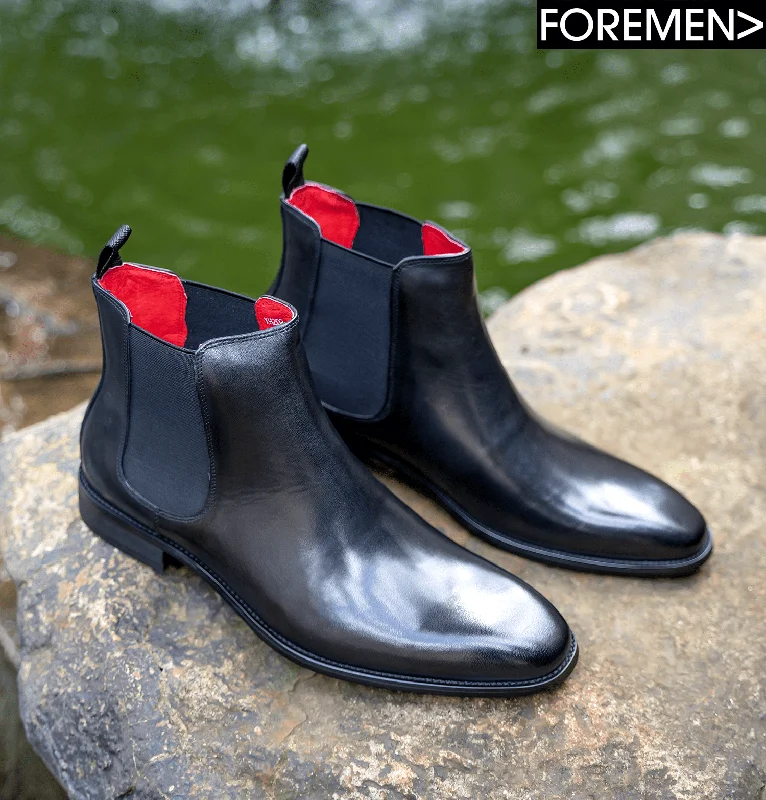 CARDIZ | Black Leather Chelsea Boots