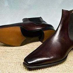 Bespoke Brown Chelsea Leather Slip On Boot