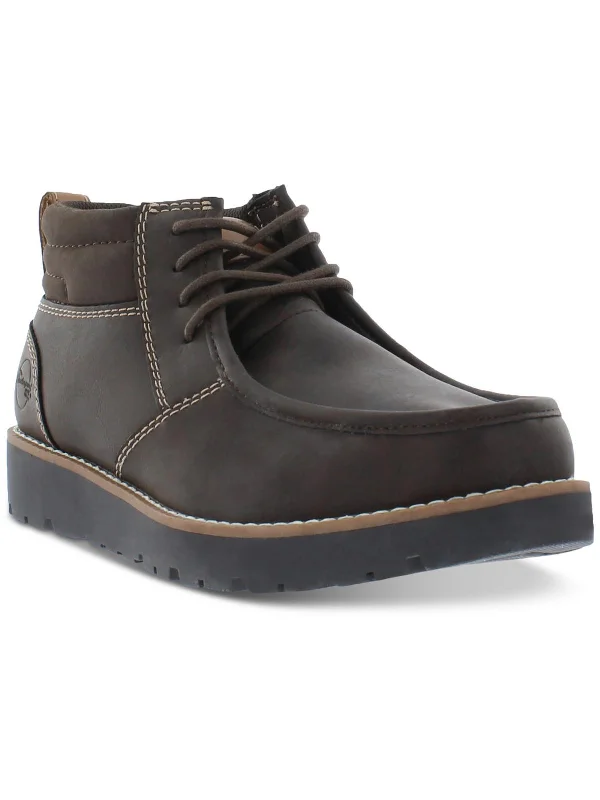 Chester Mens Faux Leather Hiking Chukka Boots