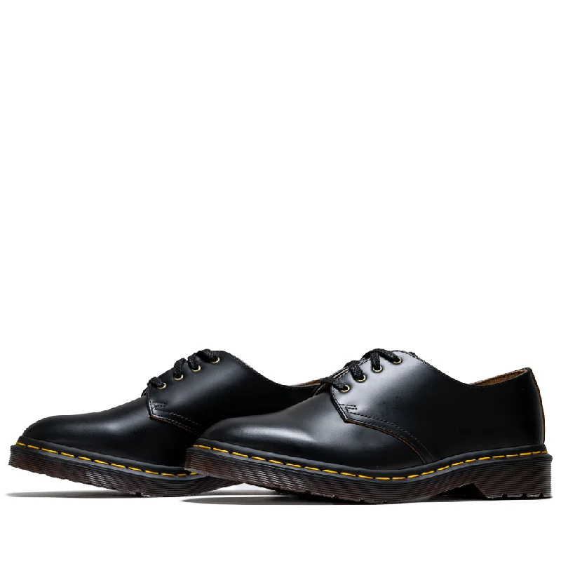 Dr. Martens Smith Leather Dress Shoes - Black Vintage Smooth