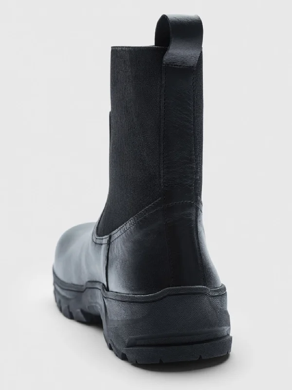 Feltre Black Leather Boots