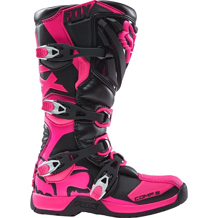 FOX WOMENS COMP 5 BOOTS BLACK/PINK