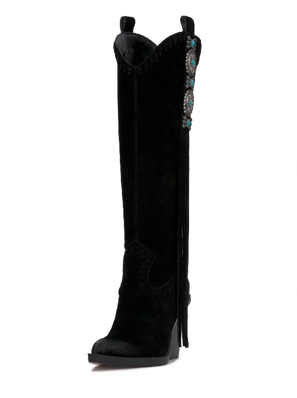 Lisabeth Black Oiled Suede Boot