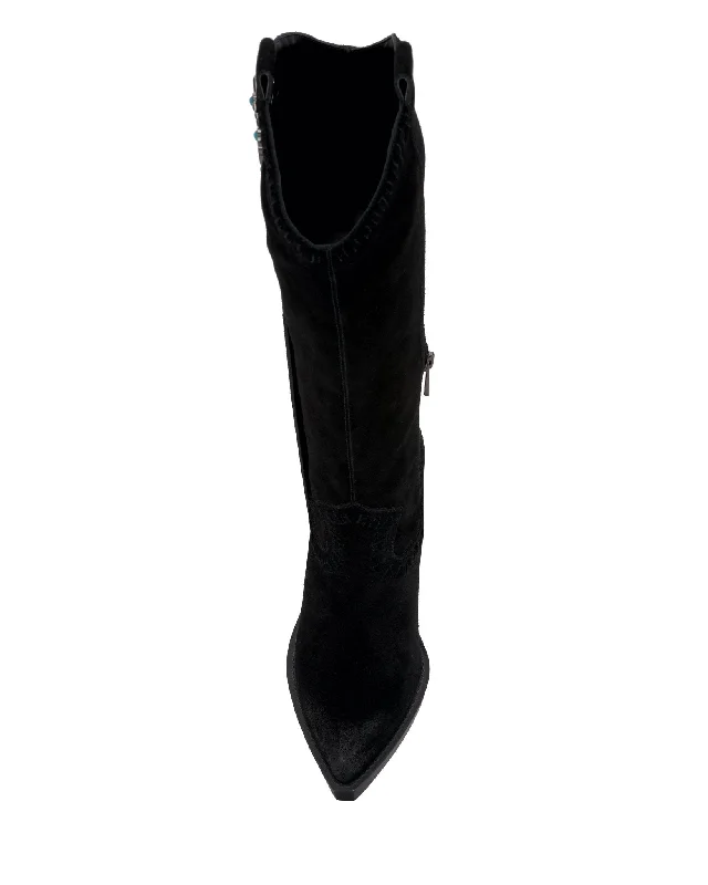 Lisabeth Black Oiled Suede Boot