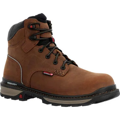 Rocky - Men's 6"" Rams Horn Composite Toe Brown Work Boot - RKK0388