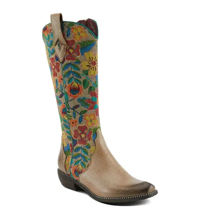 L'ARTISTE RODEOQUEEN BOOTS - TAUPE MULTI LEATHER COMBO