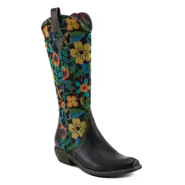 L'ARTISTE RODEOQUEEN BOOTS - BLACK MULTI LEATHER COMBO