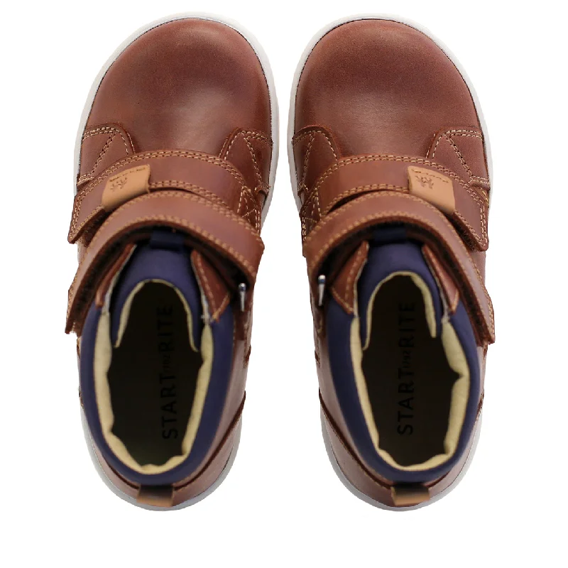 StartRite Discover 1743_0 Boys Brown Leather Touch Fastening High Tops