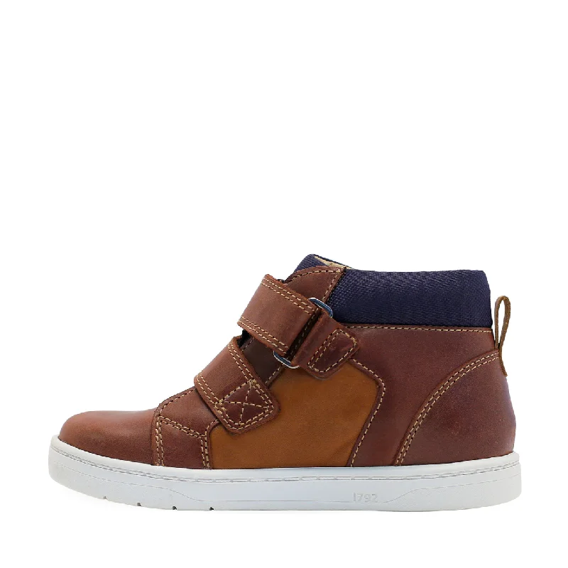 StartRite Discover 1743_0 Boys Brown Leather Touch Fastening High Tops