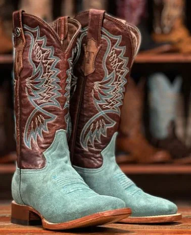 Tanner Mark Women's Turquoise Suede Boots