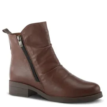 SPRING STEP ZIPSTERING BOOTS - BROWN LEATHER