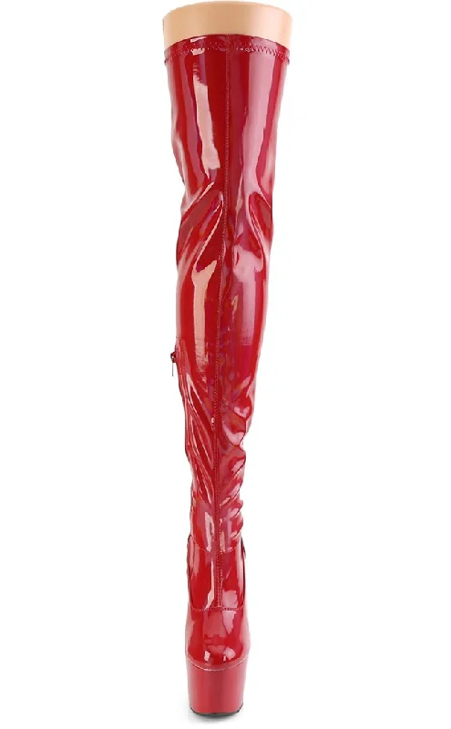 ADORE-3000HWR Red Holo Thigh High Boots