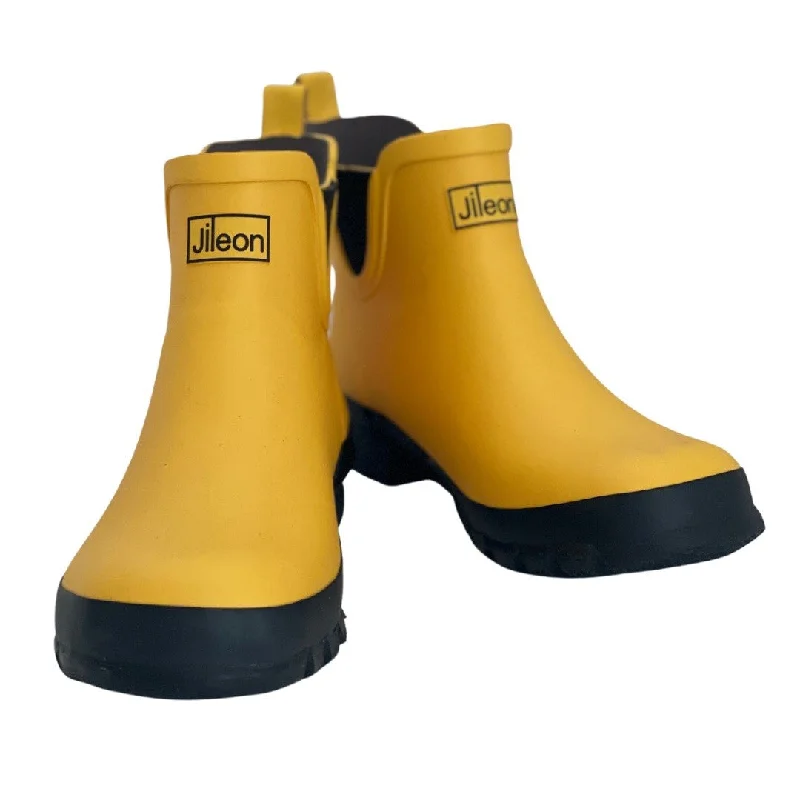 Ankle Height Rain Boots - Yellow Matt - Wide Foot