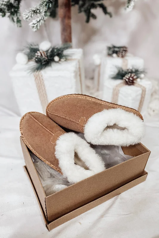 Debra Fluffy Fur Suede Slippers- Camel