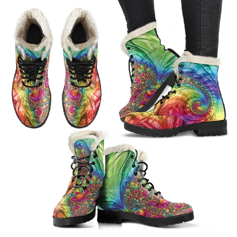 Happy Rainbow Winter Boots